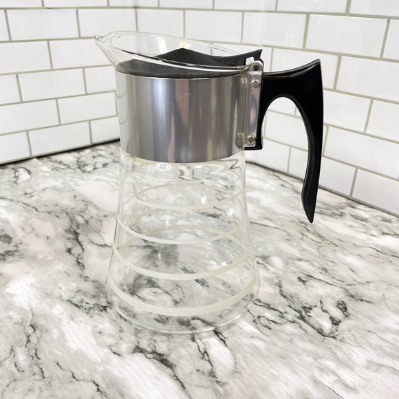 Vintage David Douglas Flameproof White/Silver 8 Cup Coffee Percolator MCM - Picture 9 of 11